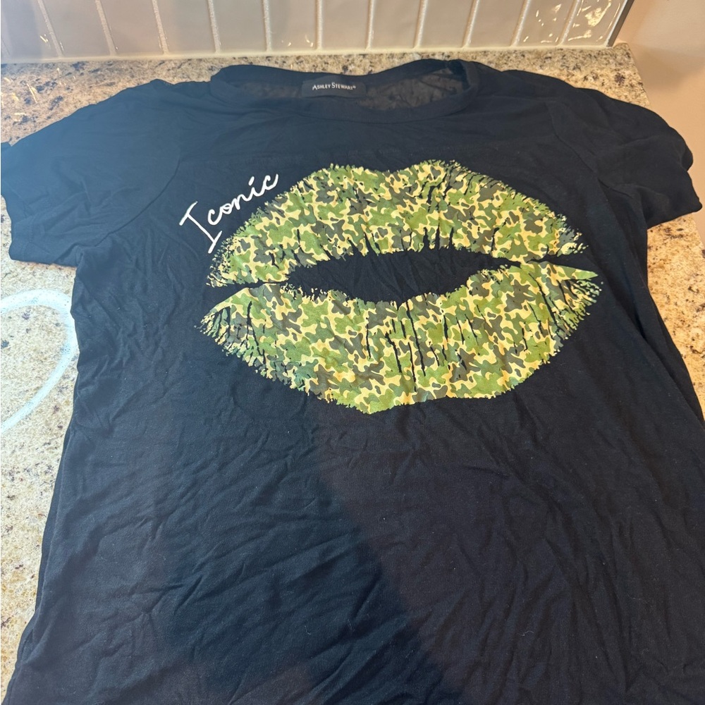 Ashley Stewart Black Mesh Top